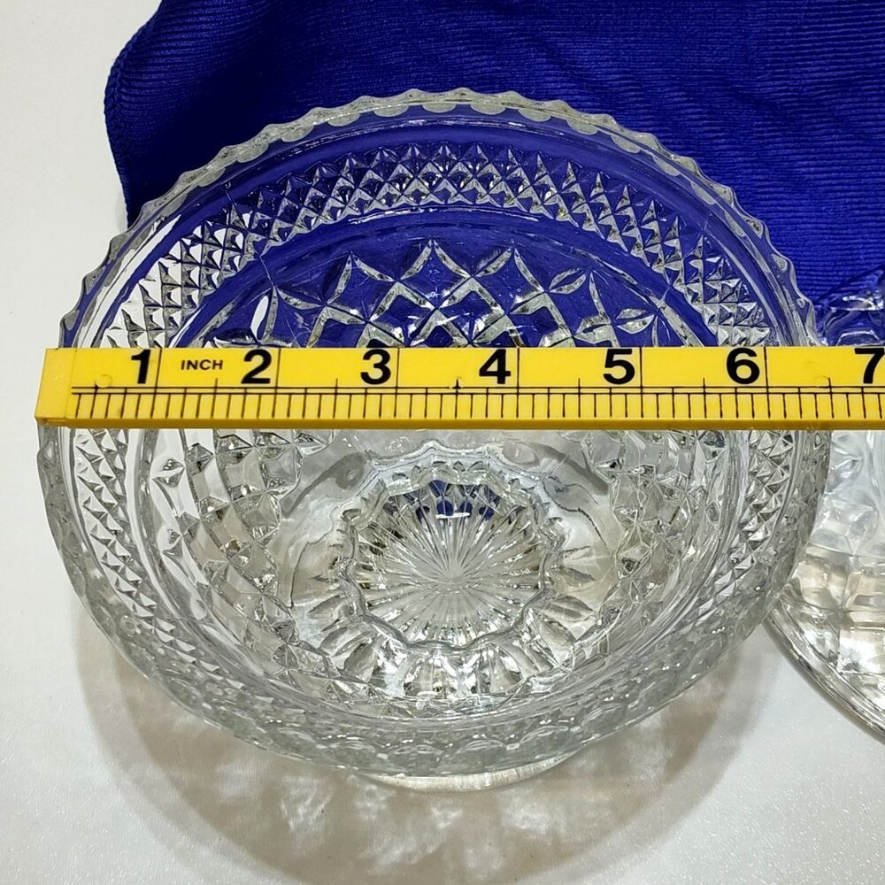Anchor Hocking Wexford Candy Dish Crisscross Pattern Footed Centerpiece Vintage - Picture 11 of 11